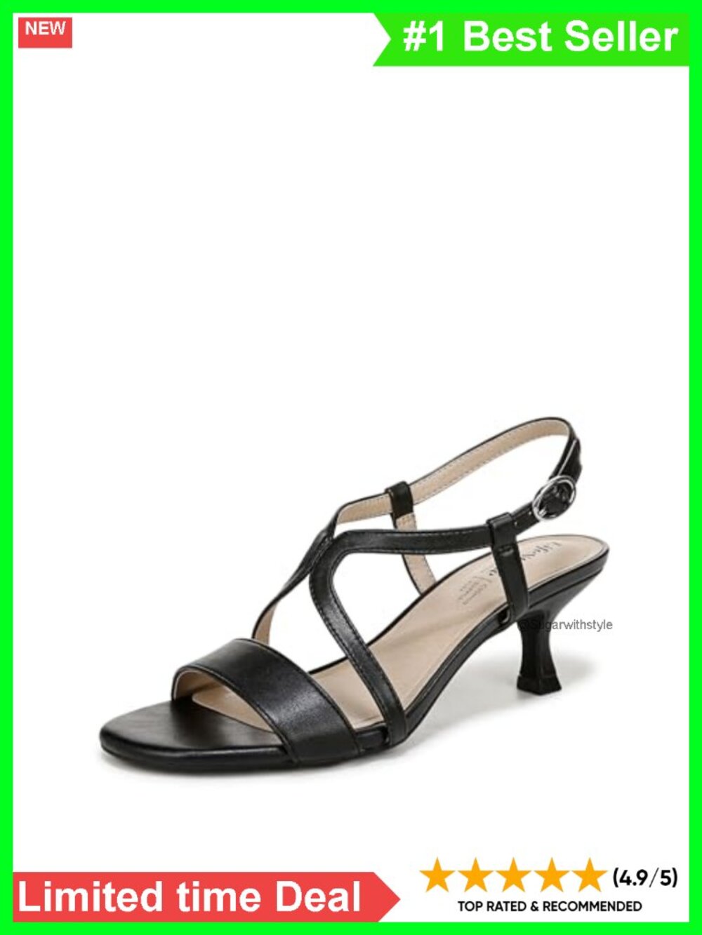 Strappy Slingback Kitten Heel Dress Sandal